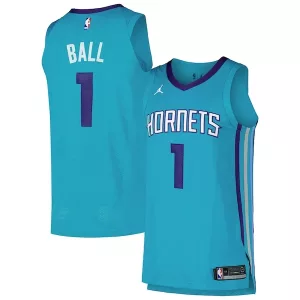 Elegante Delizioso Meraviglioso LaMelo Ball Charlotte Hornets Jordan Brand Authentic Player Jersey Icon Edition Teal per i Fan Veri