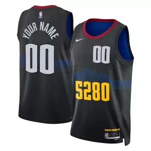 Elegante Denver Nuggets Nike Unisex 2023/24 Custom Swingman Jersey Black City Edition per i Fan Veri