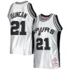 Elegante Lussuoso Tim Duncan San Antonio Spurs 1998/99 Hardwood Classics 75th Anniversary Swingman Jersey Platinum per i Fan Veri