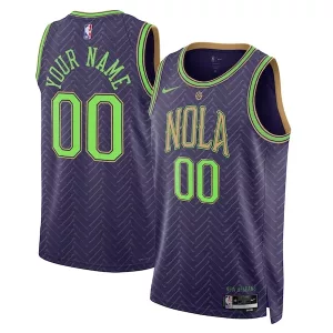 Elegante New Orleans Pelicans Nike Unisex 2024/25 Custom Swingman Jersey City Edition Purple per i Fan Veri