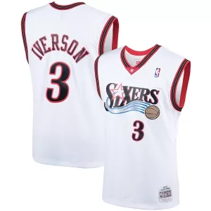 Elegante Prestigioso Splendido Allen Iverson Philadelphia 76ers Hardwood Classics Swingman Jersey White/Royal per i Fan Veri