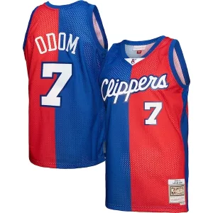 Elegante Prestigioso Versatile Lamar Odom LA Clippers Hardwood Classics 2000/01 Split Swingman Jersey Royal/Red per i Fan Veri