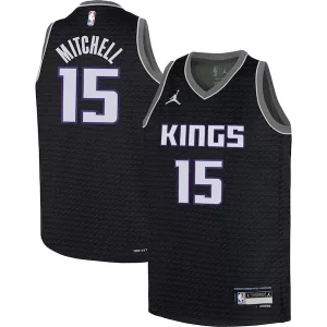 Elegante Sofisticato Davion Mitchell Sacramento Kings Jordan Brand Youth Swingman Jersey Statement Edition Black per i Fan Veri