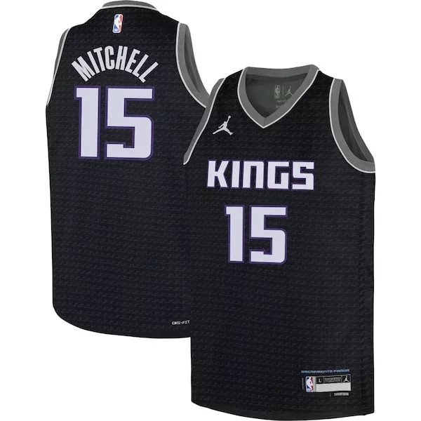 Elegante Sofisticato Davion Mitchell Sacramento Kings Jordan Brand Youth Swingman Jersey Statement Edition Black per i Fan Veri
