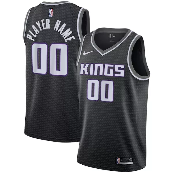 Elegante Trendy Incantevole Sacramento Kings Nike Swingman Custom Jersey Black Statement Edition per i Fan Veri