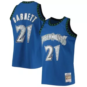 Fantastico Meraviglioso Stupendo Kevin Garnett Minnesota Timberwolves 2003/04 Hardwood Classics NBA 75th Anniversary Diamond Swingman Jersey Blue per i Fan Veri