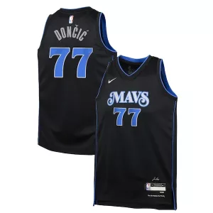 Fantastico Moderno Luka Dončić Dallas Mavericks Nike Youth Swingman Replica Jersey City Edition Black per i Fan Veri