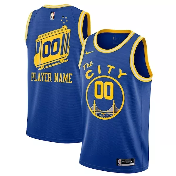 Fantastico Ottimo Golden State Warriors Nike 2020/21 Hardwood Classics Swingman Custom Jersey Blue per i Fan Veri