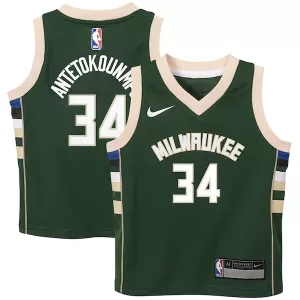 Fascinante Giannis Antetokounmpo Milwaukee Bucks Nike Preschool Swingman Player Jersey Icon Edition Hunter Green per i Fan Veri