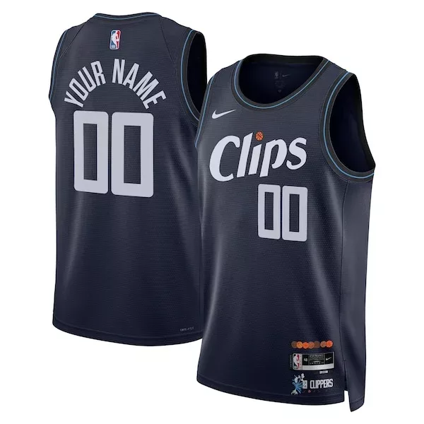 Fascinante LA Clippers Nike Unisex 2023/24 Custom Swingman Jersey Navy City Edition per i Fan Veri
