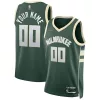 Fascinante Magnifico Milwaukee Bucks Nike 2021/22 Diamond Swingman Custom Jersey Icon Edition Hunter Green per i Fan Veri