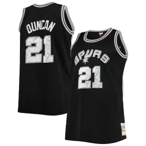 Fascinante Tim Duncan San Antonio Spurs Big & Tall 1998/99 NBA 75th Anniversary Diamond Swingman Jersey Black per i Fan Veri