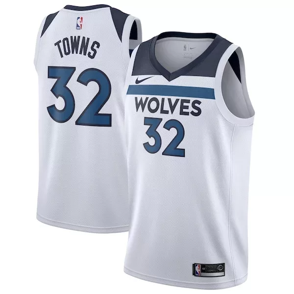 Gorgeous Karl Anthony Towns Minnesota Timberwolves Nike Swingman Jersey White Association Edition per i Fan Veri