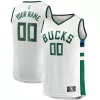 Gorgeous Magnifico Milwaukee Bucks Youth Fast Break Replica Custom Jersey Association Edition White per i Fan Veri