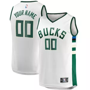 Gorgeous Magnifico Milwaukee Bucks Youth Fast Break Replica Custom Jersey Association Edition White per i Fan Veri