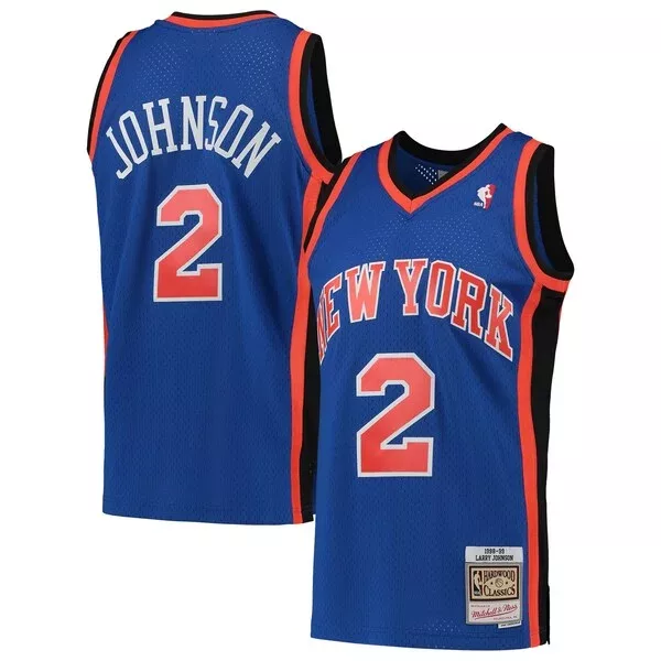 Gorgeous Resistente Larry Johnson New York Knicks 1998/99 Hardwood Classics Swingman Jersey Blue per i Fan Veri