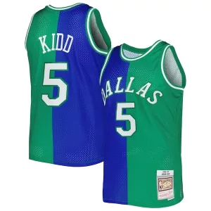 Incantevole Attraente Jason Kidd Dallas Mavericks Hardwood Classics 1994/95 Split Swingman Jersey Blue/Green per i Fan Veri