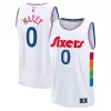 Versatile Pratico Tyrese Maxey Philadelphia 76ers 2024/25 Fast Break Player Jersey City Edition White per i Fan Veri