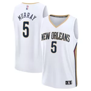 Resistente Dejounte Murray New Orleans Pelicans Fast Break Replica Player Jersey Association Edition White per i Fan Veri