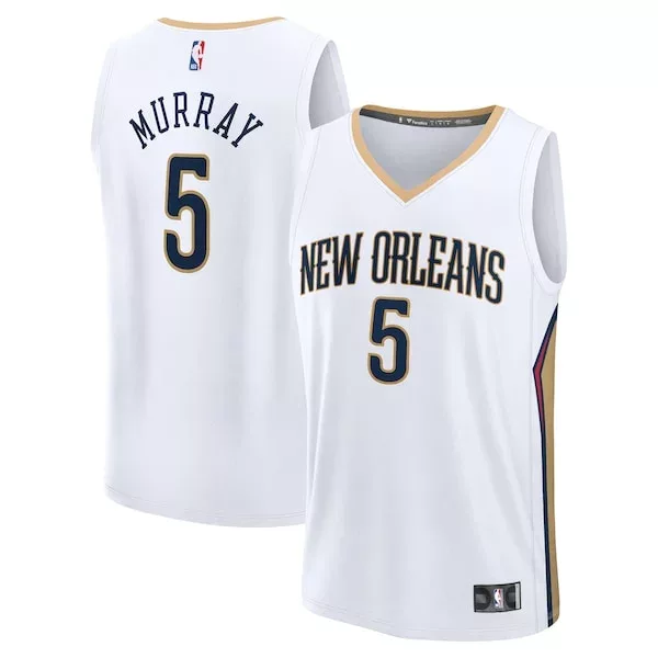 Resistente Dejounte Murray New Orleans Pelicans Fast Break Replica Player Jersey Association Edition White per i Fan Veri