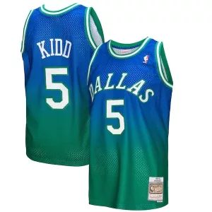 Incantevole Moderno Stupendo Jason Kidd Dallas Mavericks 1994/95 Hardwood Classics Fadeaway Swingman Player Jersey Green/Navy per i Fan Veri