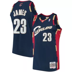 Lussuoso Attraente Duraturo LeBron James Cleveland Cavaliers Hardwood Classics Swingman Jersey Navy per i Fan Veri