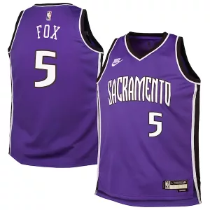 Lussuoso Elegante Resistente De'Aaron Fox Sacramento Kings Nike Youth 2024/25 Swingman Jersey Purple Classic Edition per i Fan Veri