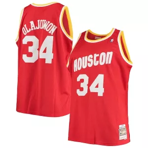 Lussuoso Hakeem Olajuwon Houston Rockets 1993/94 Big & Tall Hardwood Classics Swingman Jersey Red per i Fan Veri