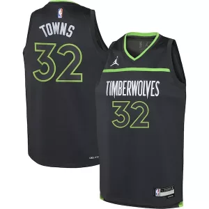 Lussuoso Karl Anthony Towns Minnesota Timberwolves Jordan Brand Youth Swingman Jersey Statement Edition Black per i Fan Veri