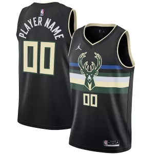 Lussuoso Milwaukee Bucks Jordan Brand Swingman Custom Jersey Statement Edition Black per i Fan Veri