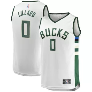 Lussuoso Versatile Damian Lillard Milwaukee Bucks Youth Fast Break Player Jersey Association Edition White per i Fan Veri