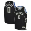 Magnifico Damian Lillard Milwaukee Bucks Jordan Brand Youth Swingman Jersey Statement Edition Black per i Fan Veri