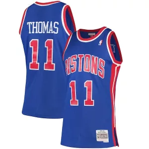 Magnifico Lussuoso Isiah Thomas Detroit Pistons 1988/89 Hardwood Classics Swingman Jersey Blue per i Fan Veri