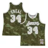 Magnifico Meraviglioso Carino Shaquille O'Neal Los Angeles Lakers Hardwood Classics 1996/97 Ghost Green Swingman Jersey Camo per i Fan Veri