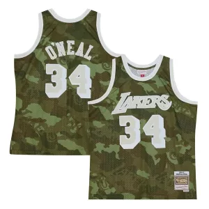 Magnifico Meraviglioso Carino Shaquille O'Neal Los Angeles Lakers Hardwood Classics 1996/97 Ghost Green Swingman Jersey Camo per i Fan Veri