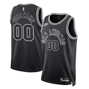 Magnifico Moderno San Antonio Spurs Nike Unisex 2022/23 Custom Swingman Jersey Classic Edition Black per i Fan Veri