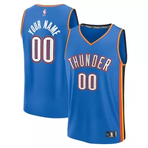 Splendido Oklahoma City Thunder Fast Break Custom Replica Jersey Icon Edition Blue per i Fan Veri