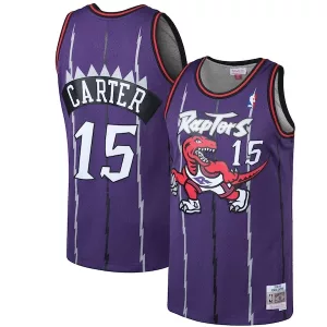 Magnifico Ottimo Moderno Vince Carter Toronto Raptors 1998/99 Hardwood Classics Swingman Jersey Purple/White per i Fan Veri