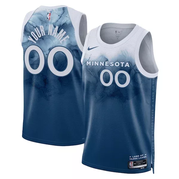 Meraviglioso Minnesota Timberwolves Nike Unisex 2023/24 Custom Swingman Jersey Blue City Edition per i Fan Veri