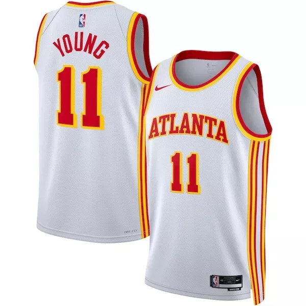 Meraviglioso Resistente Elegante Trae Young Atlanta Hawks Nike Unisex Swingman Jersey Association Edition White/Red per i Fan Veri