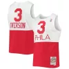 Moderno Allen Iverson Philadelphia 76ers 2003/2004 Hardwood Classics Swingman Jersey White/Red per i Fan Veri