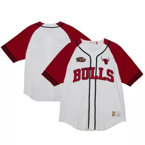 Moderno Chicago Bulls Practice Day Baseball Jersey White per i Fan Veri