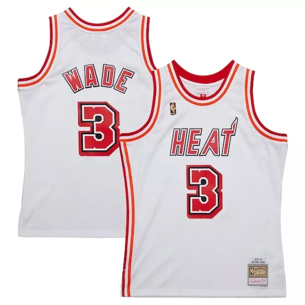 Moderno Dwyane Wade Miami Heat 2007/08 Hardwood Classics Swingman Jersey White per i Fan Veri