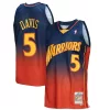 Moderno Gorgeous Baron Davis Golden State Warriors 2006/07 Hardwood Classics Fadeaway Swingman Player Jersey Navy/Orange per i Fan Veri