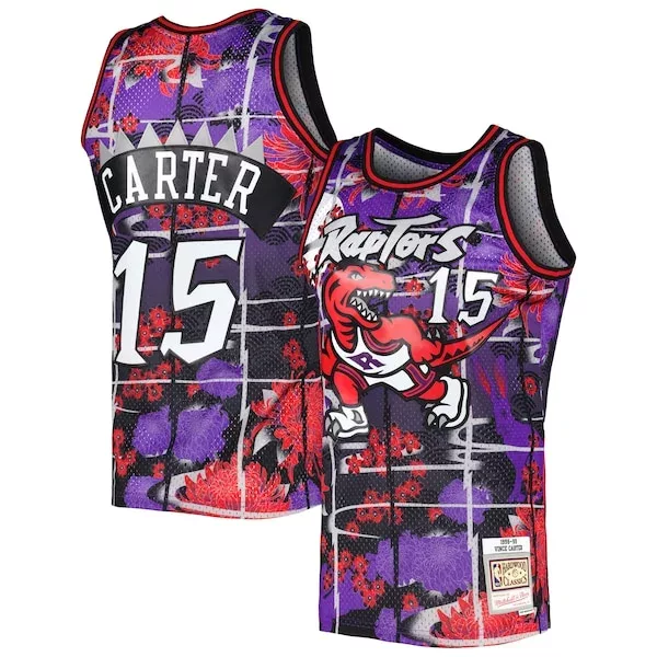 Moderno Vince Carter Toronto Raptors 1998/99 Hardwood Classics Lunar New Year Swingman Jersey Purple per i Fan Veri