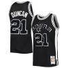 Ottimo Accattivante Tim Duncan San Antonio Spurs 1998/99 Hardwood Classics Off Court Swingman Jersey Black per i Fan Veri