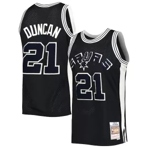 Ottimo Accattivante Tim Duncan San Antonio Spurs 1998/99 Hardwood Classics Off Court Swingman Jersey Black per i Fan Veri