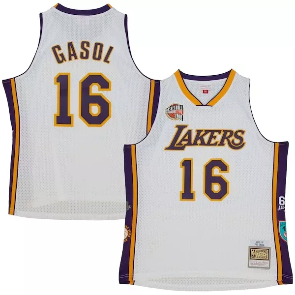 Ottimo Pau Gasol Los Angeles Lakers Unisex Hall of Fame Class of 2023 Throwback Swingman Jersey White per i Fan Veri
