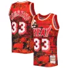 Ottimo Prestigioso Accattivante Alonzo Mourning Miami Heat 1996/97 Hardwood Classics Lunar New Year Swingman Jersey Red per i Fan Veri