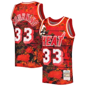 Ottimo Prestigioso Accattivante Alonzo Mourning Miami Heat 1996/97 Hardwood Classics Lunar New Year Swingman Jersey Red per i Fan Veri